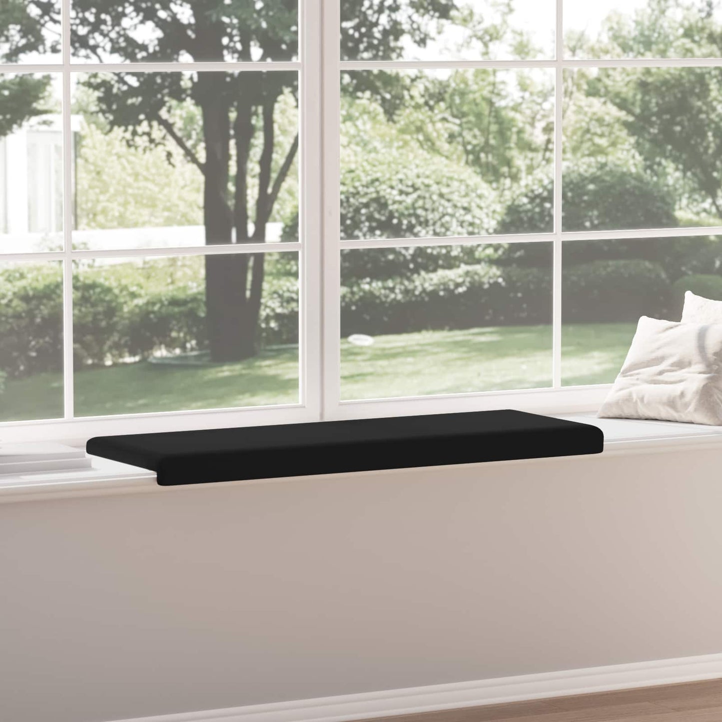 vidaXL Bench Cushion Textured Velvet Black Depth 35 cm