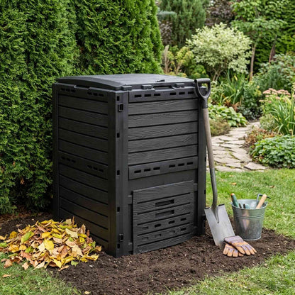 vidaXL Garden Composter Black 59.5 x 60 x 81.5 cm 280 L 100% PP