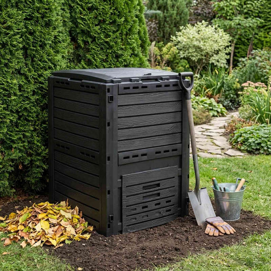 vidaXL Garden Composter Black 59.5 x 60 x 81.5 cm 280 L 100% PP