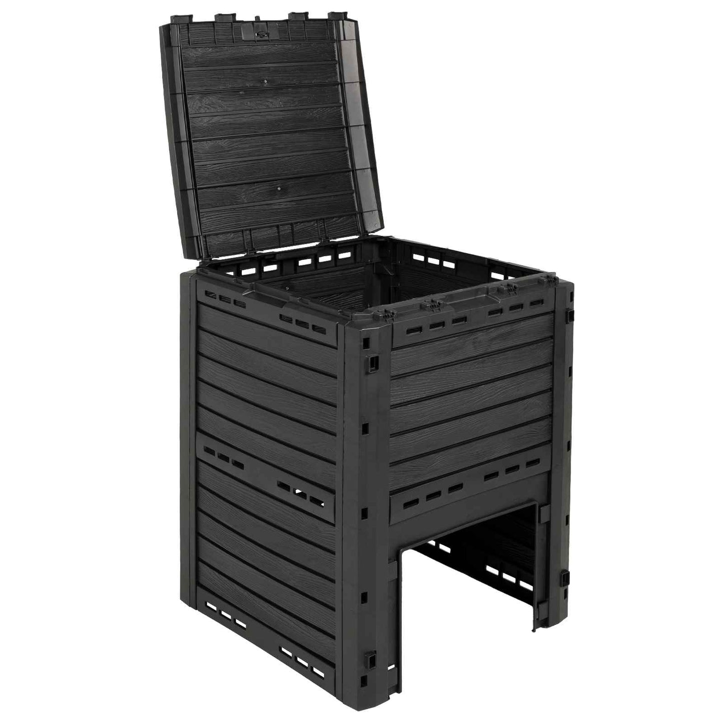 vidaXL Garden Composter Black 59.5 x 60 x 81.5 cm 280 L 100% PP