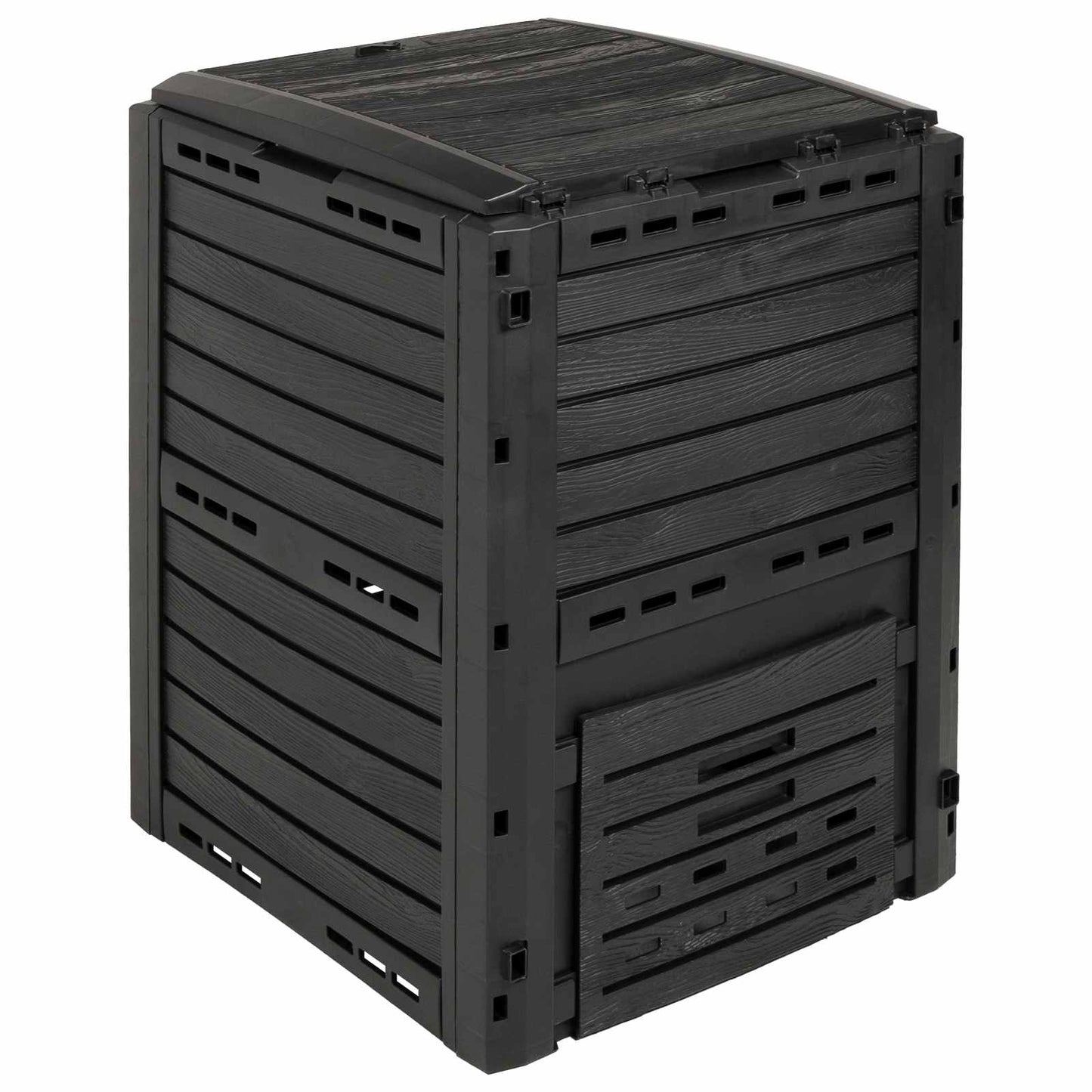 vidaXL Garden Composter Black 59.5 x 60 x 81.5 cm 280 L 100% PP