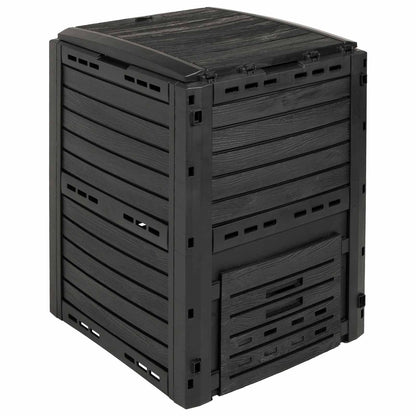 vidaXL Garden Composter Black 59.5 x 60 x 81.5 cm 280 L 100% PP