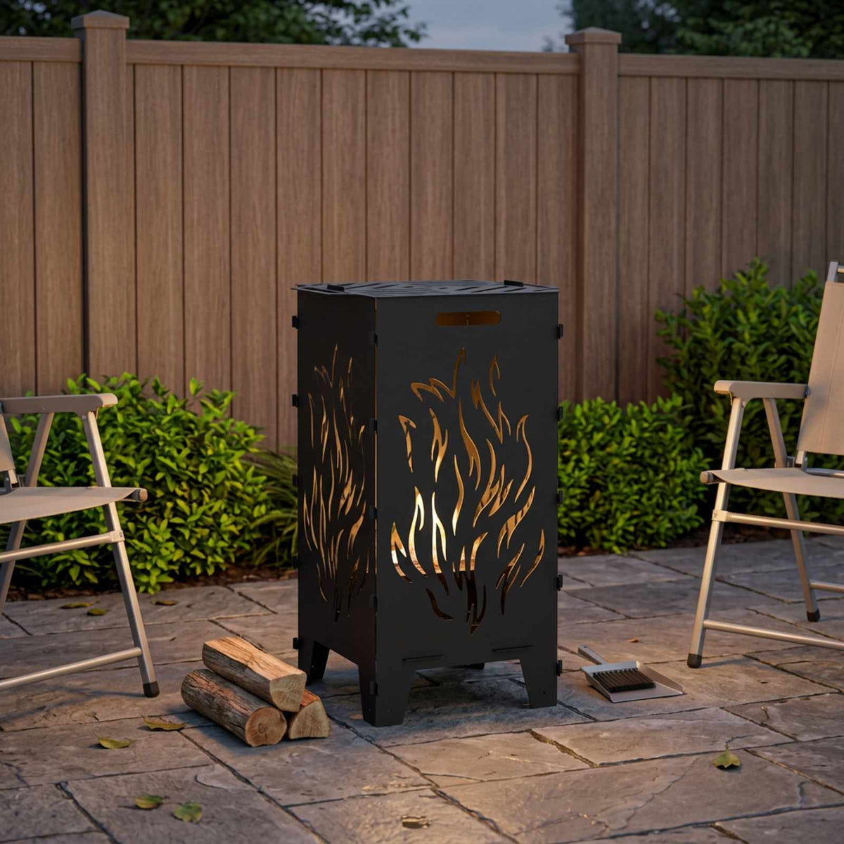 vidaXL Fire Pit Black 47 x 38 x 75 cm Steel