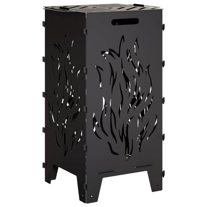 vidaXL Fire Pit Black 47 x 38 x 75 cm Steel