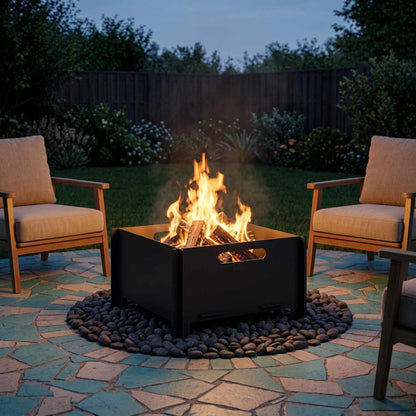 vidaXL Fire Pit Black 40 x 40 x 20 cm Steel