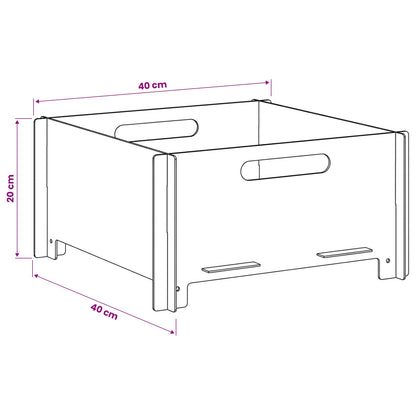 vidaXL Fire Pit Black 40 x 40 x 20 cm Steel