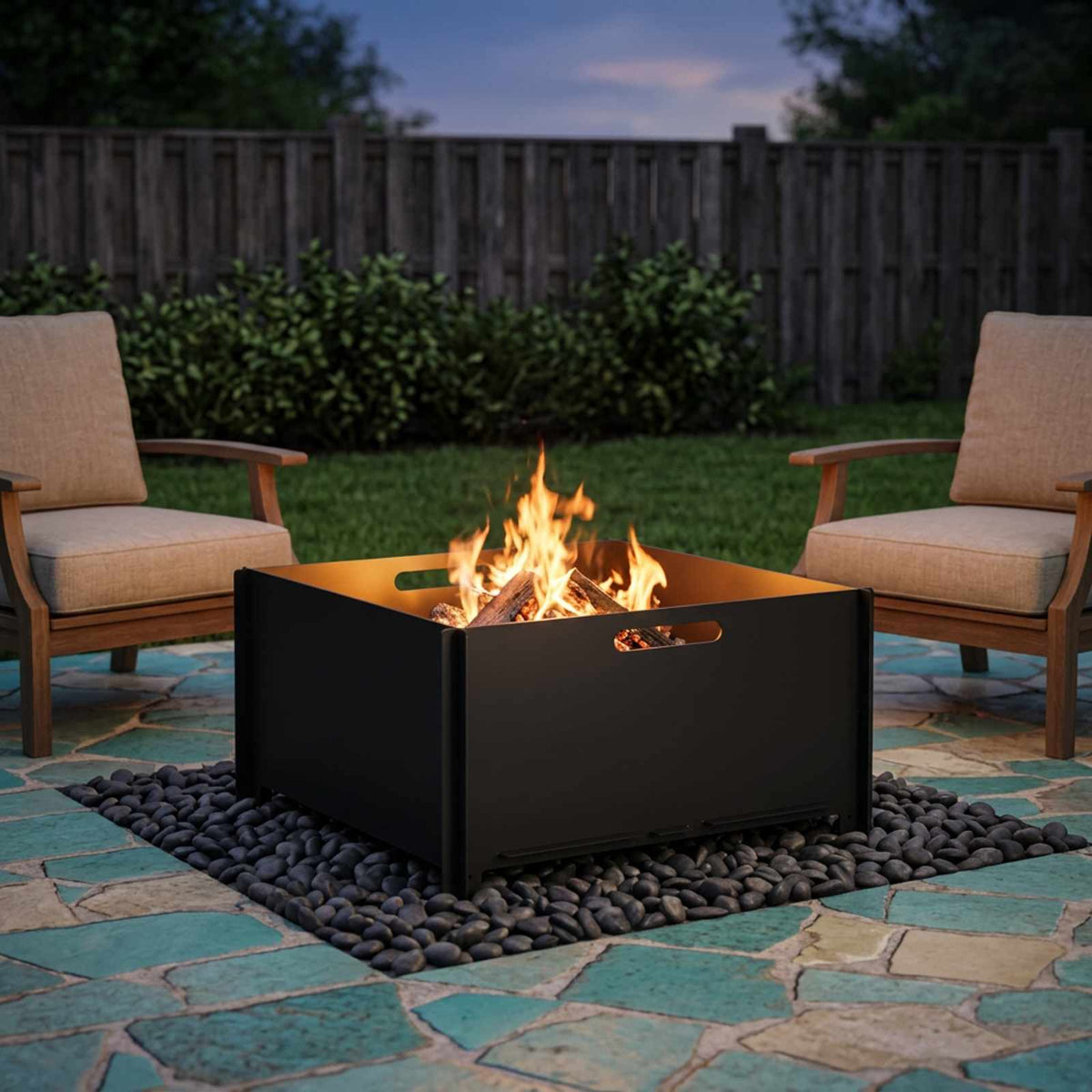 vidaXL Fire Pit Black 60 x 60 x 30 cm Steel