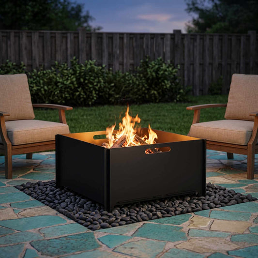 vidaXL Fire Pit Black 60 x 60 x 30 cm Steel
