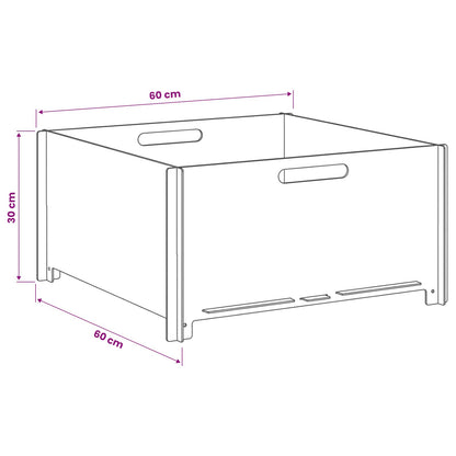 vidaXL Fire Pit Black 60 x 60 x 30 cm Steel