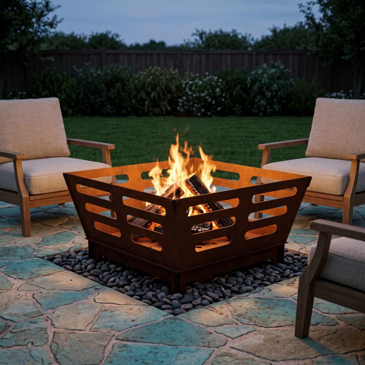 vidaXL Fire Pit Rusty 40 x 40 x 20 cm Weathering Steel