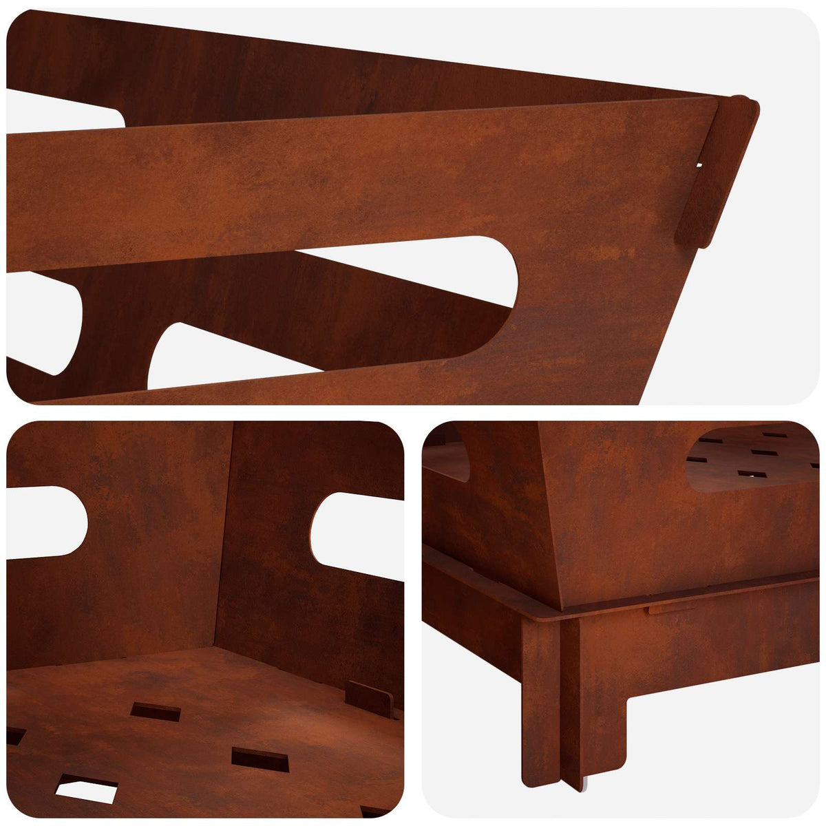 vidaXL Fire Pit Rusty 40 x 40 x 20 cm Weathering Steel