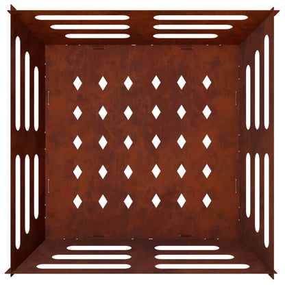 vidaXL Fire Pit Rusty 40 x 40 x 20 cm Weathering Steel