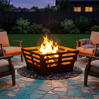 vidaXL Fire Pit Rusty 60 x 60 x 30 cm Weathering Steel