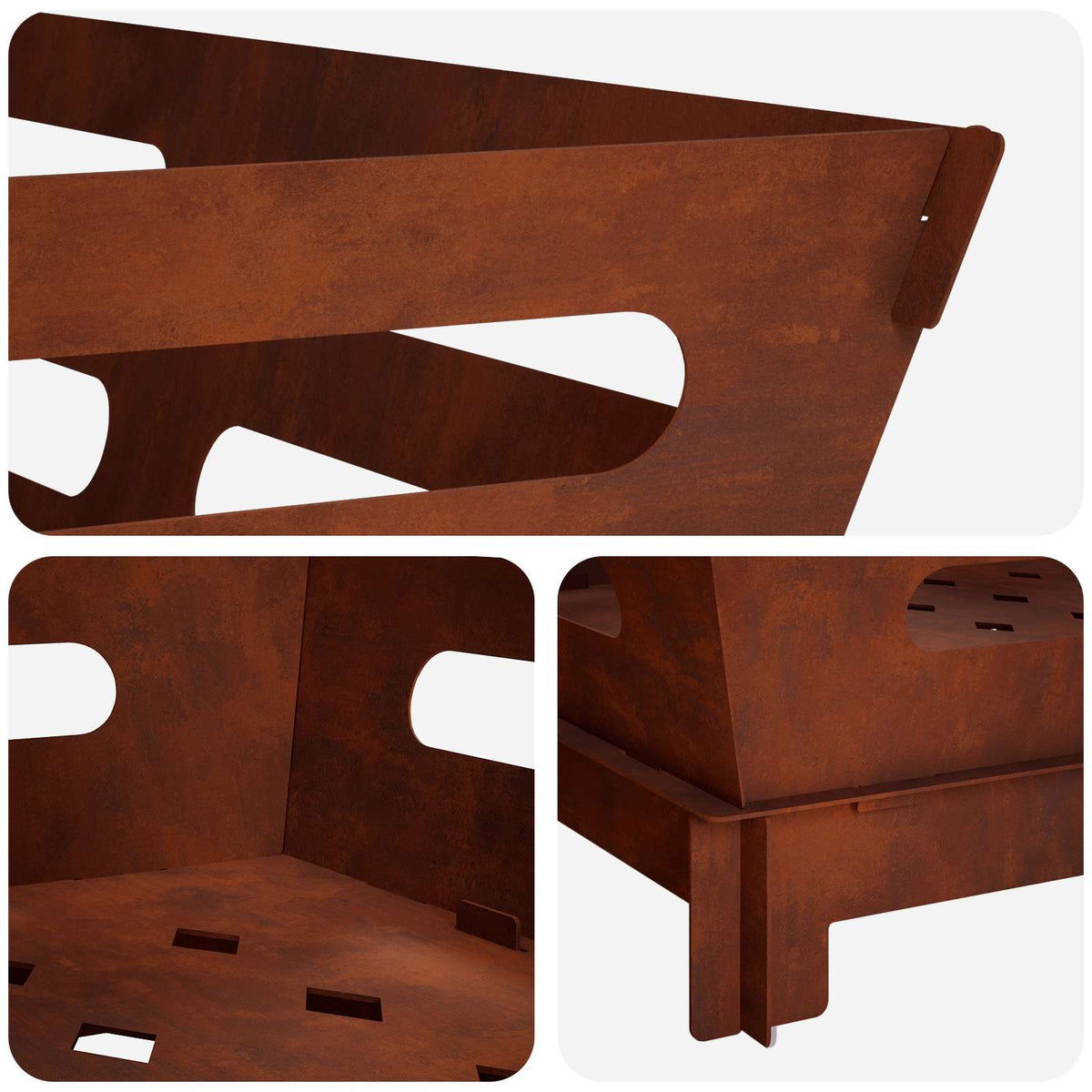 vidaXL Fire Pit Rusty 60 x 60 x 30 cm Weathering Steel