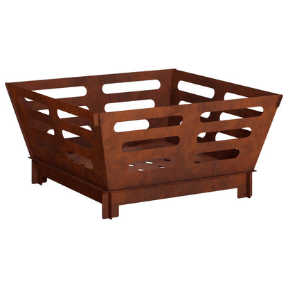 vidaXL Fire Pit Rusty 60 x 60 x 30 cm Weathering Steel