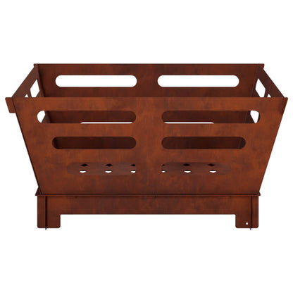 vidaXL Fire Pit Rusty 60 x 60 x 30 cm Weathering Steel