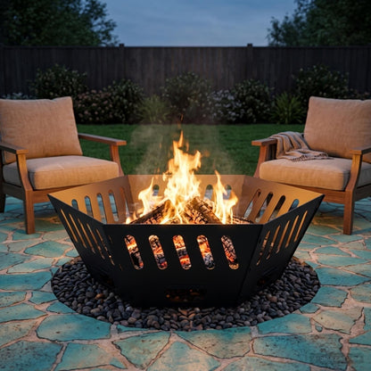 vidaXL Fire Pit Black 80 x 80 x 28 cm Steel
