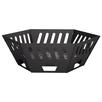 vidaXL Fire Pit Black 80 x 80 x 28 cm Steel