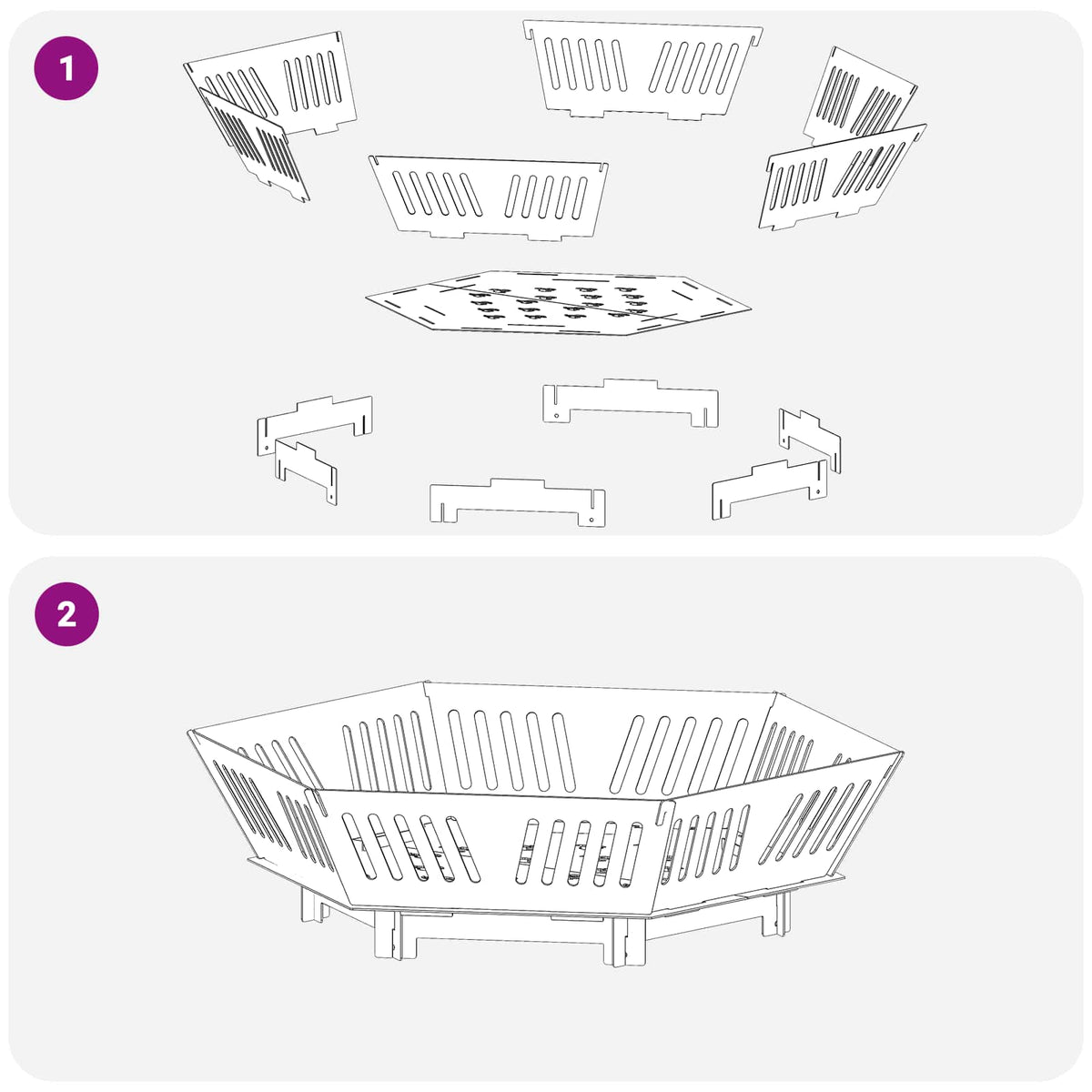 vidaXL Fire Pit Black 60 x 60 x 18 cm Steel