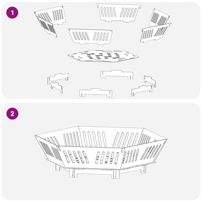 vidaXL Fire Pit Black 60 x 60 x 18 cm Steel