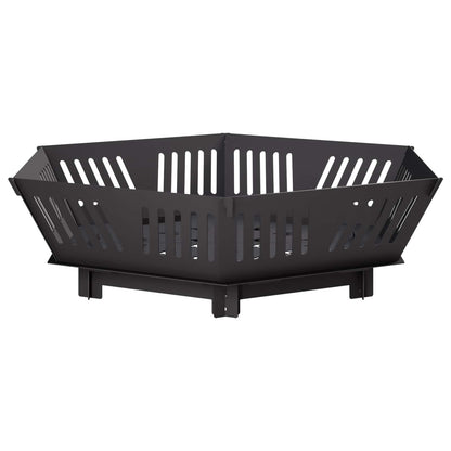 vidaXL Fire Pit Black 60 x 60 x 18 cm Steel