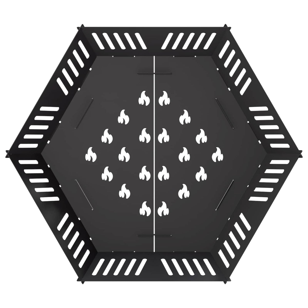 vidaXL Fire Pit Black 60 x 60 x 18 cm Steel