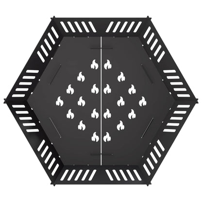 vidaXL Fire Pit Black 60 x 60 x 18 cm Steel