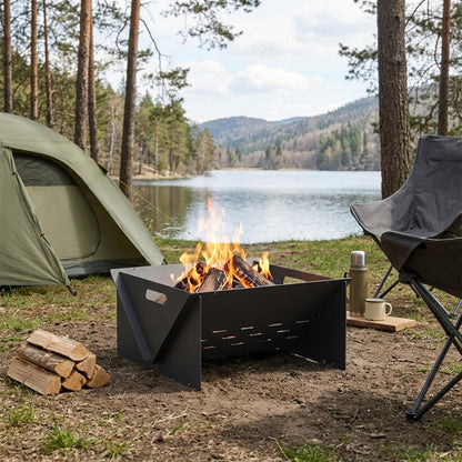 vidaXL Fire Pit Black 40 x 40 x 20 cm Steel