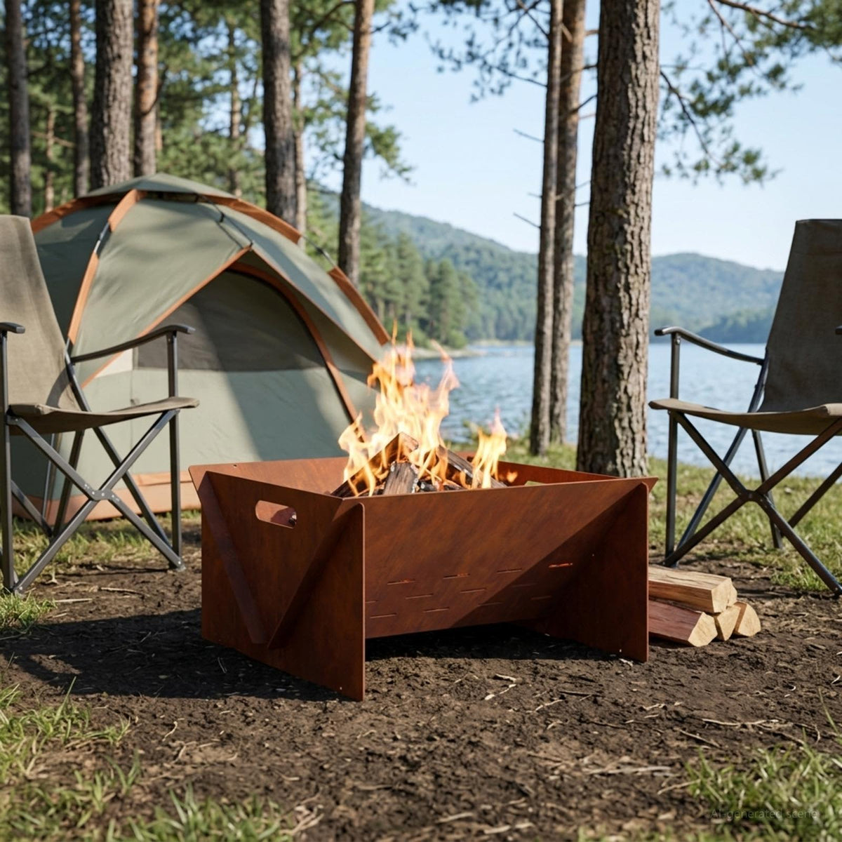 vidaXL Fire Pit Rusty 40 x 40 x 20 cm Weathering Steel