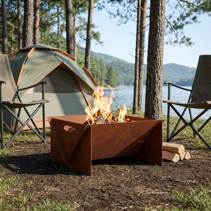 vidaXL Fire Pit Rusty 40 x 40 x 20 cm Weathering Steel