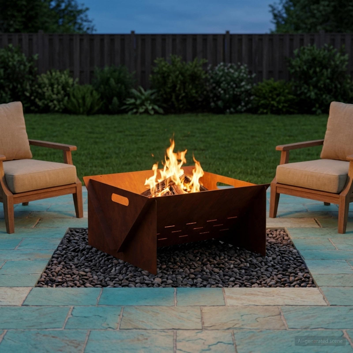vidaXL Fire Pit Rusty 40 x 40 x 20 cm Weathering Steel