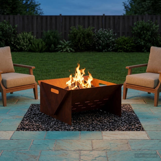 vidaXL Fire Pit Rusty 40 x 40 x 20 cm Weathering Steel