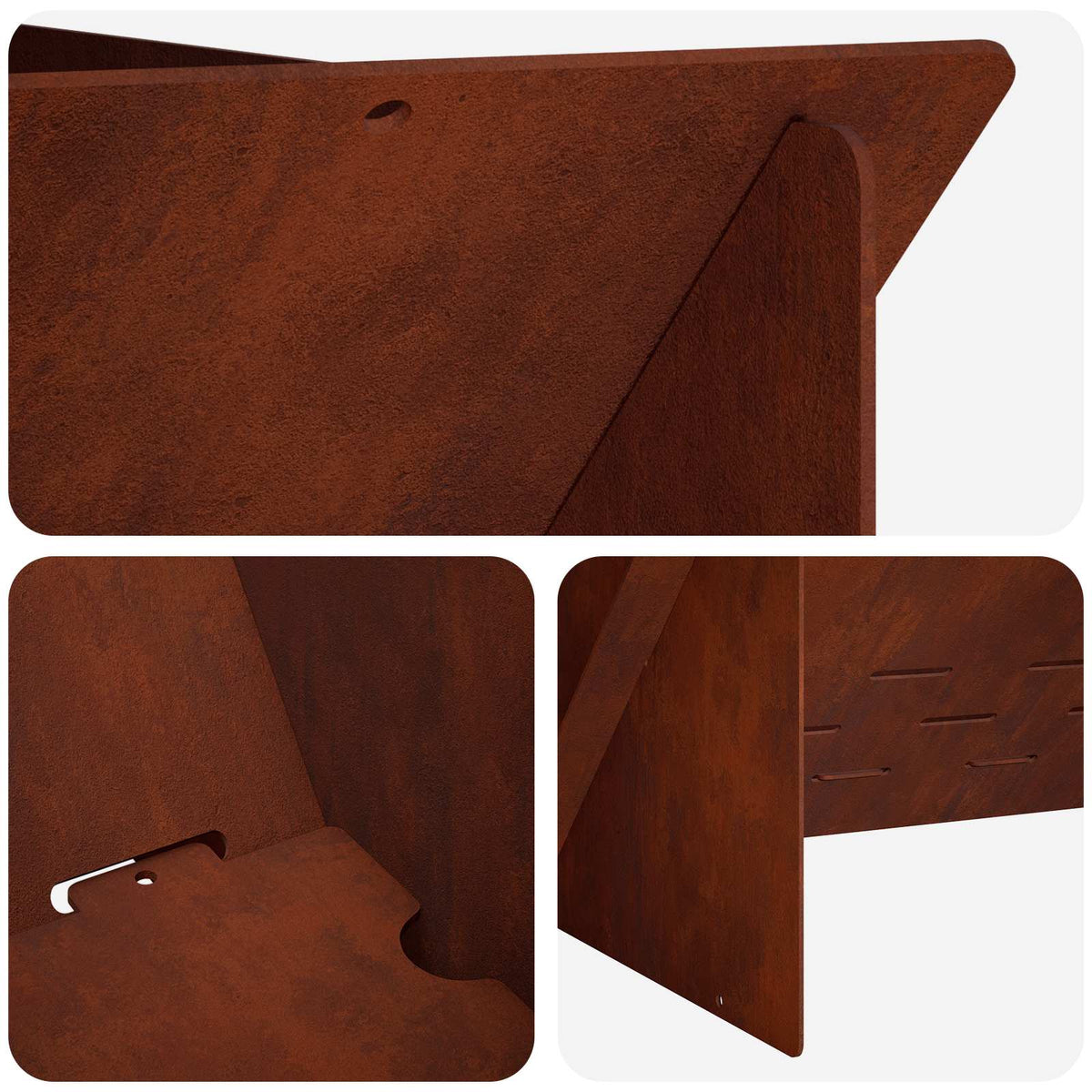 vidaXL Fire Pit Rusty 40 x 40 x 20 cm Weathering Steel