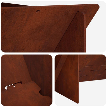 vidaXL Fire Pit Rusty 40 x 40 x 20 cm Weathering Steel