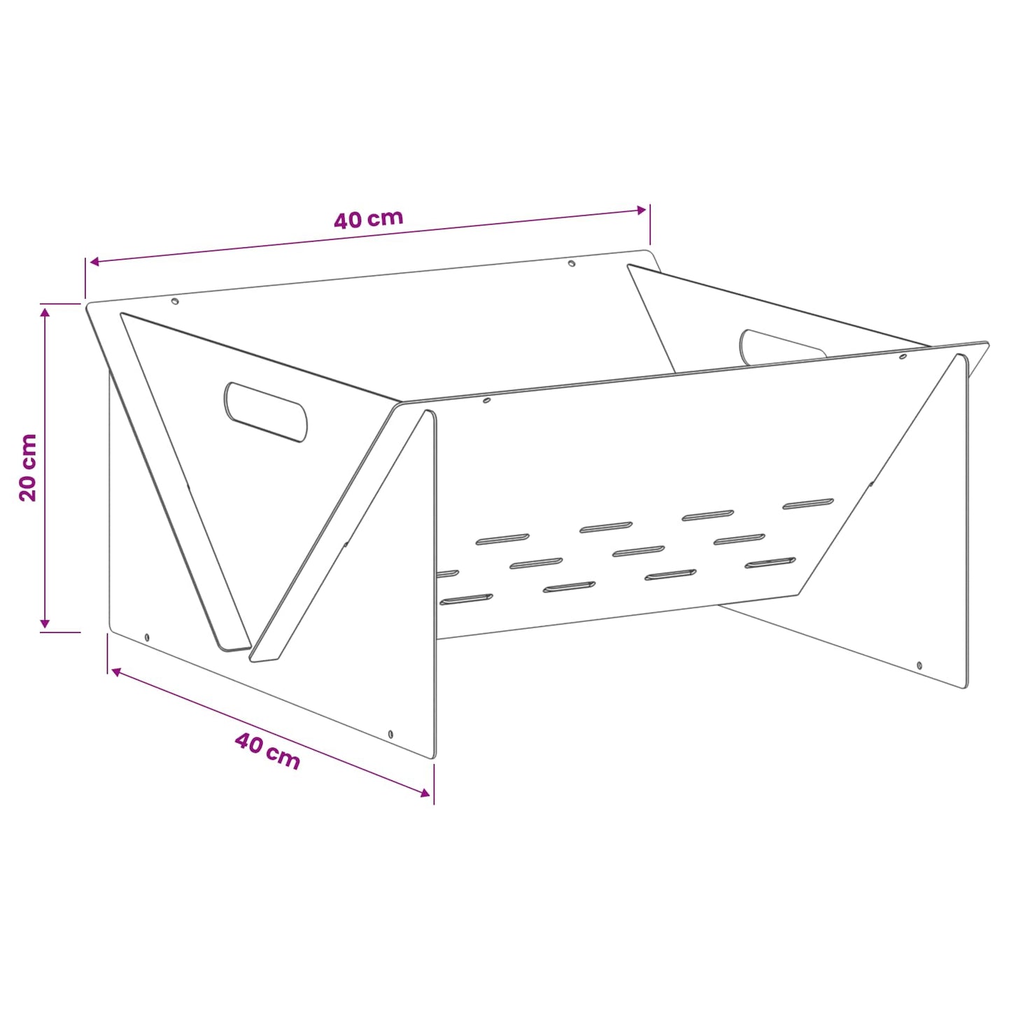 vidaXL Fire Pit Rusty 40 x 40 x 20 cm Weathering Steel