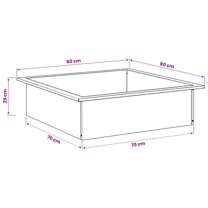 vidaXL Fire Pit Ring Black 80 x 80 x 25 cm Steel