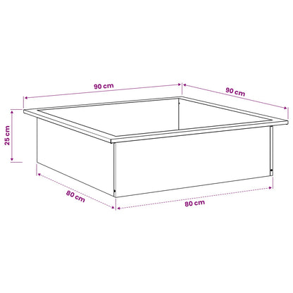 vidaXL Fire Pit Ring Black 90 x 90 x 25 cm Steel