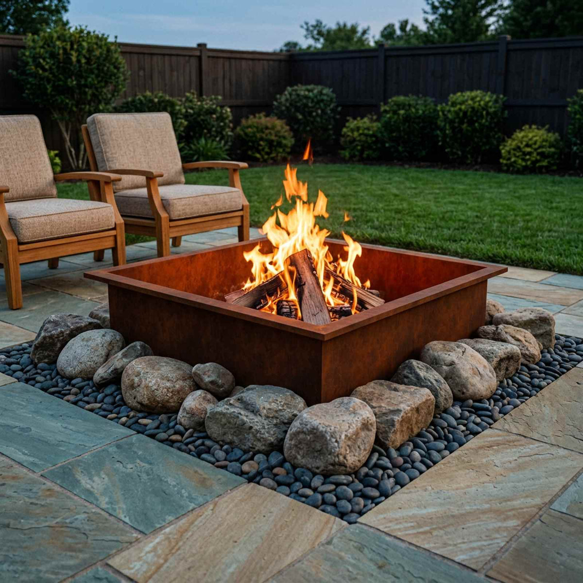 vidaXL Fire Pit Ring Rusty 90 x 90 x 25 cm Weathering Steel