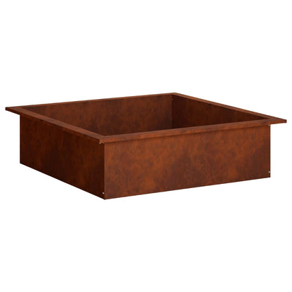 vidaXL Fire Pit Ring Rusty 90 x 90 x 25 cm Weathering Steel