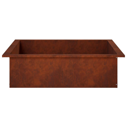 vidaXL Fire Pit Ring Rusty 90 x 90 x 25 cm Weathering Steel
