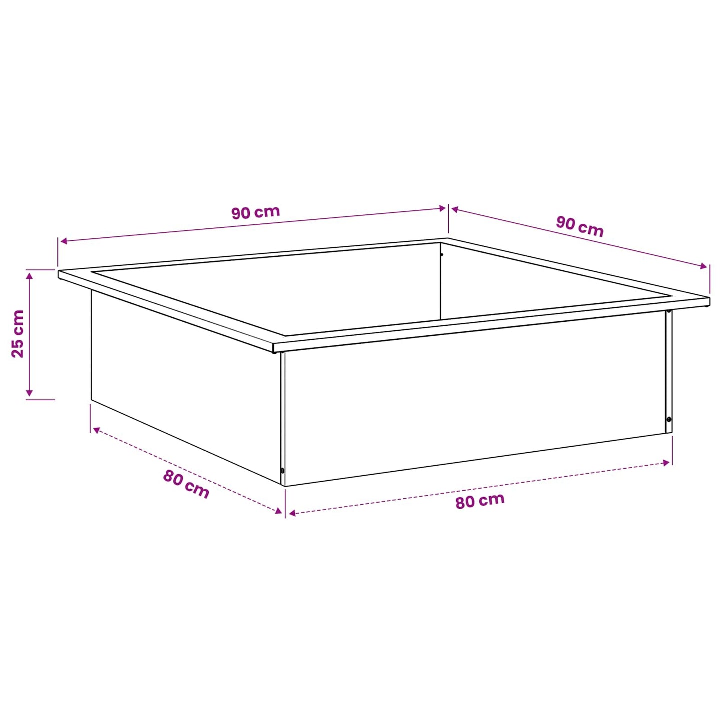vidaXL Fire Pit Ring Rusty 90 x 90 x 25 cm Weathering Steel
