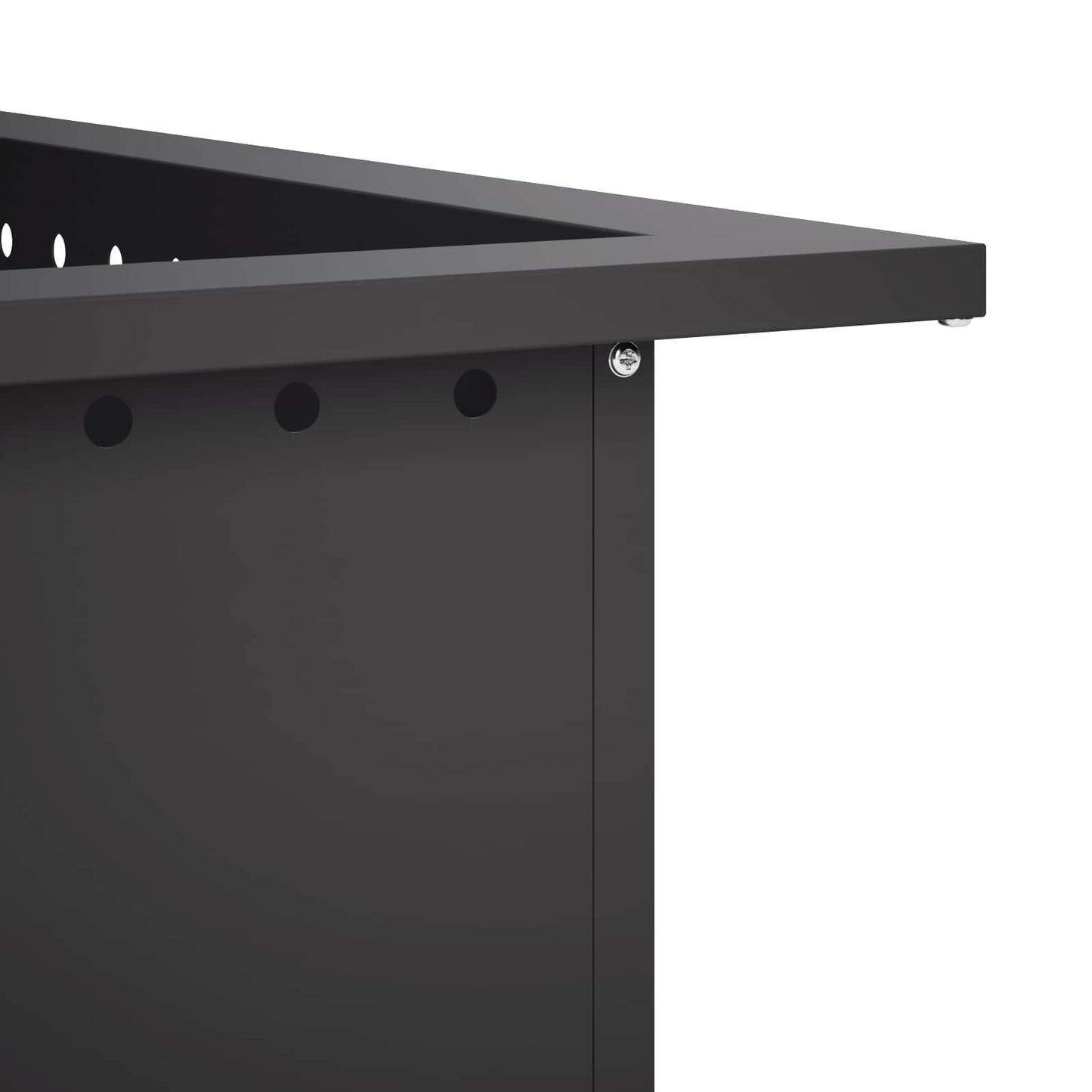 vidaXL Fire Pit Ring Black 80 x 80 x 25 cm Steel