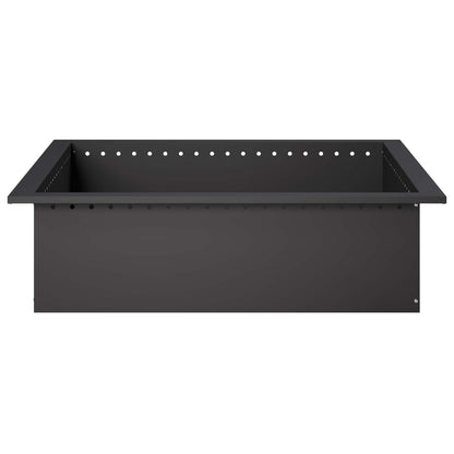 vidaXL Fire Pit Ring Black 80 x 80 x 25 cm Steel