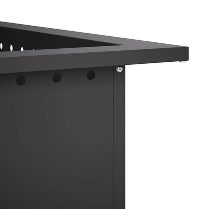 vidaXL Fire Pit Ring Black 90 x 90 x 25 cm Steel