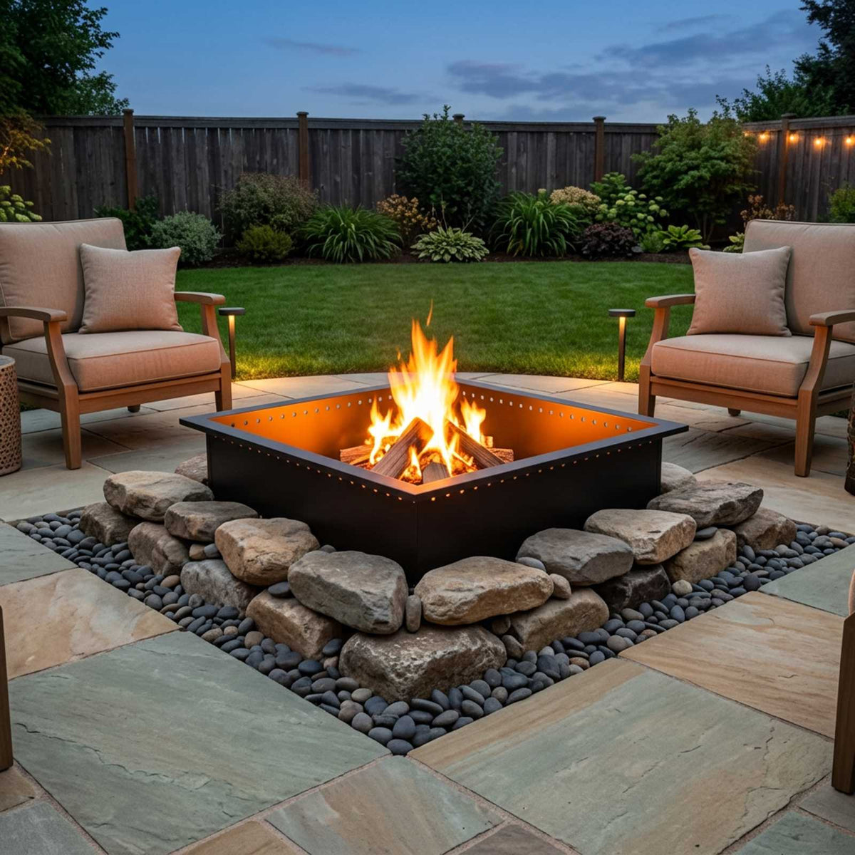 vidaXL Fire Pit Ring Black 100 x 100 x 25 cm Steel