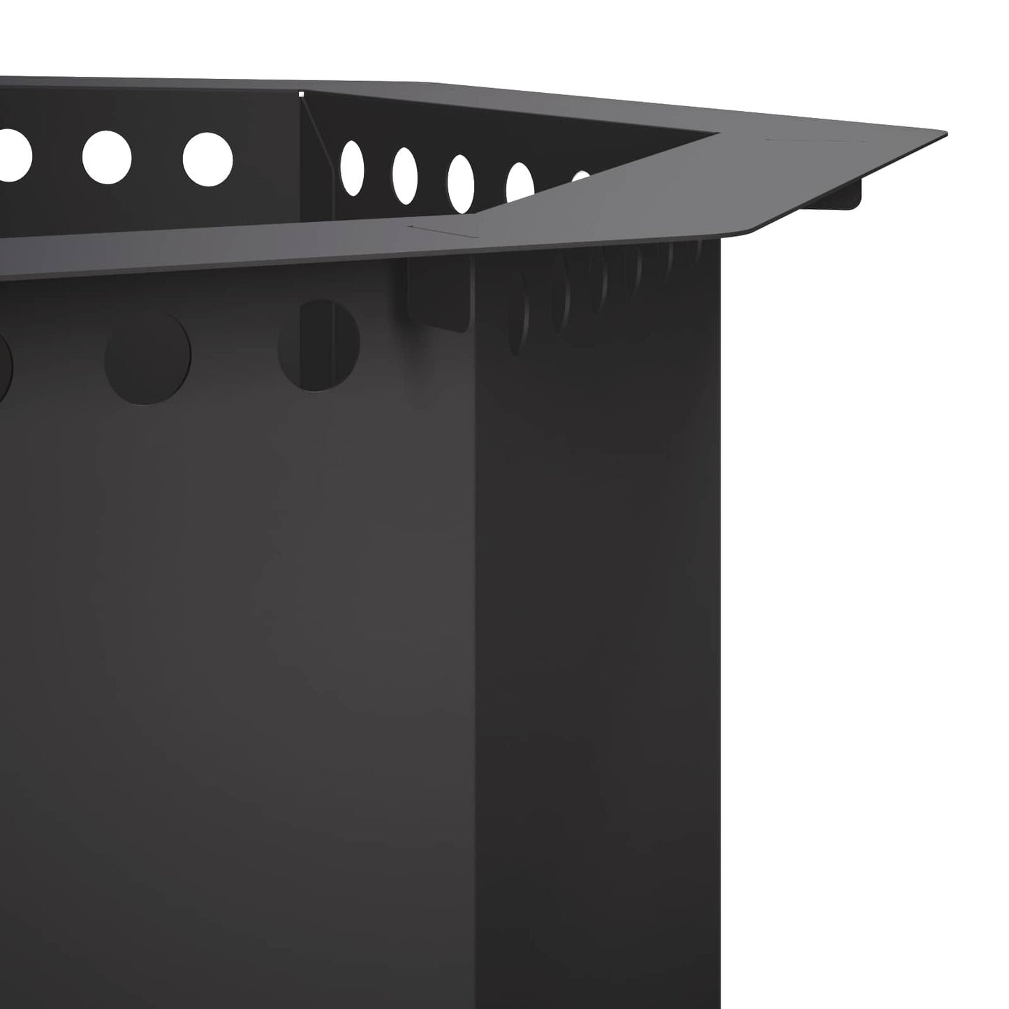 vidaXL Fire Pit Ring Black 60 x 60 x 25 cm Steel