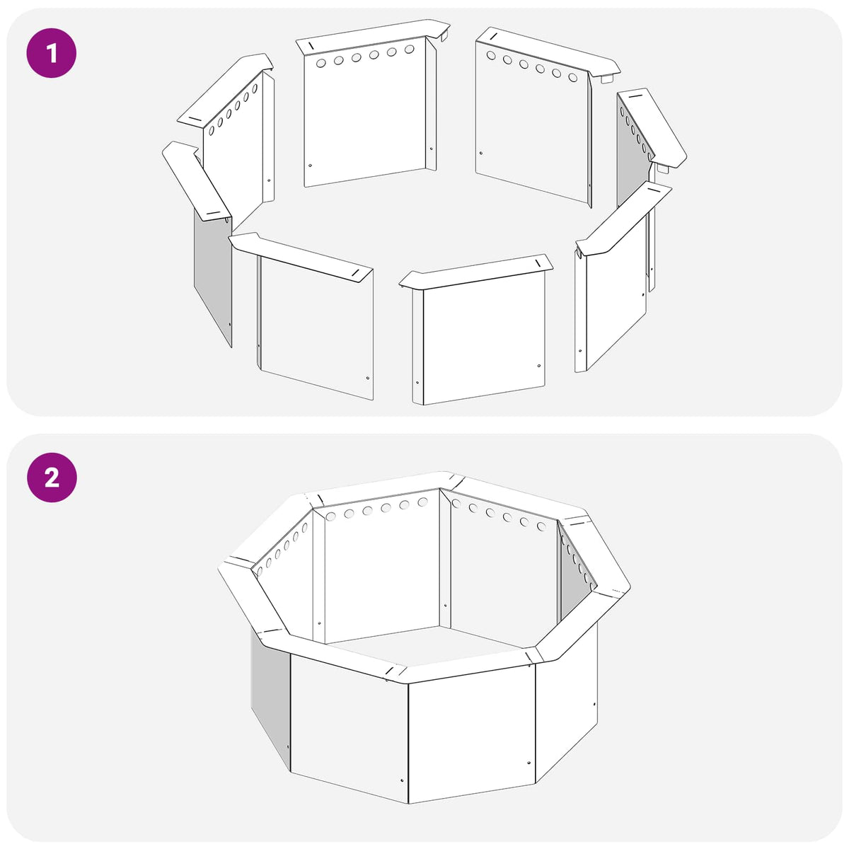 vidaXL Fire Pit Ring Black 60 x 60 x 25 cm Steel