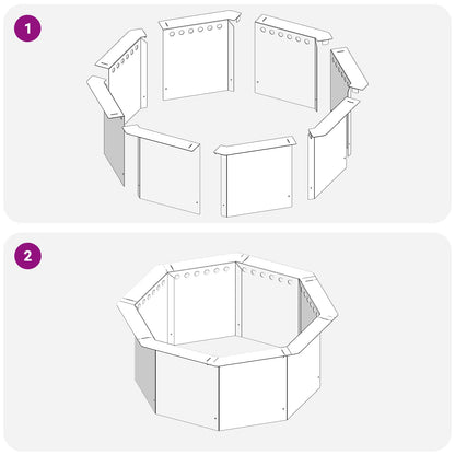 vidaXL Fire Pit Ring Black 60 x 60 x 25 cm Steel