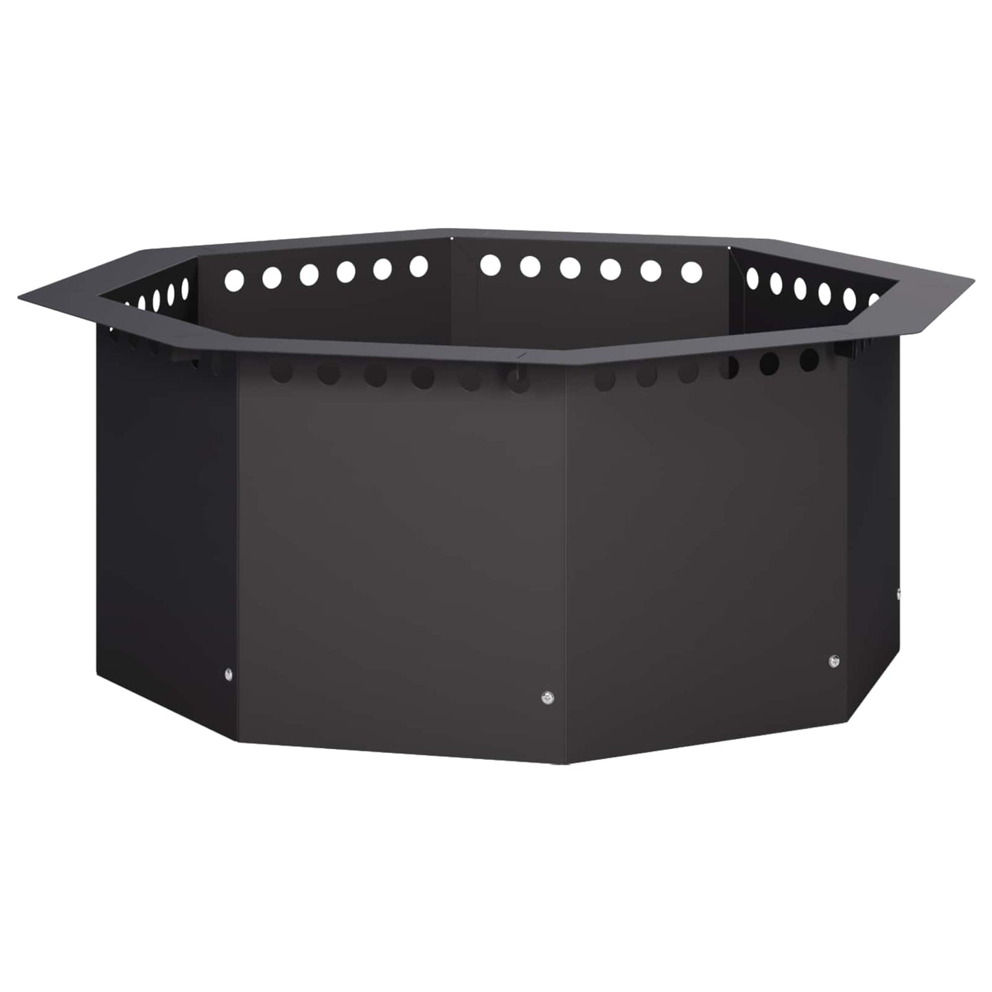 vidaXL Fire Pit Ring Black 60 x 60 x 25 cm Steel