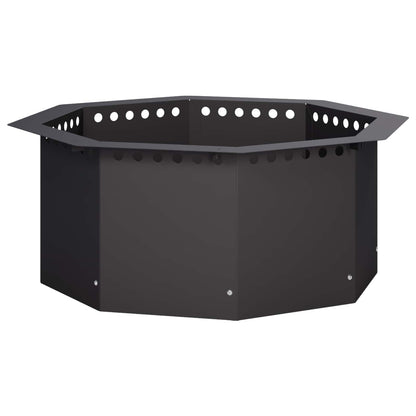 vidaXL Fire Pit Ring Black 60 x 60 x 25 cm Steel